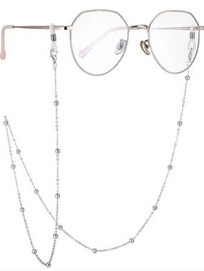 Silver-Tone Beaded Eye/Sunglass Chain - NEW